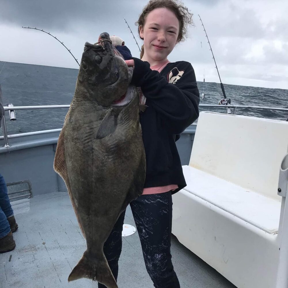 Halibut girl with halibut
